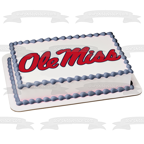 Imagen comestible para tarta con logotipo de Ole Miss de la Universidad de Mississippi Rebels NCAA ABPID01824 