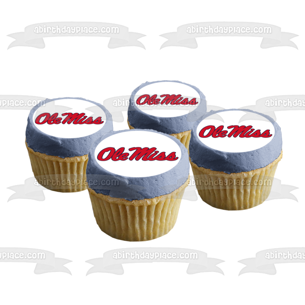 Imagen comestible para tarta con logotipo de Ole Miss de la Universidad de Mississippi Rebels NCAA ABPID01824 