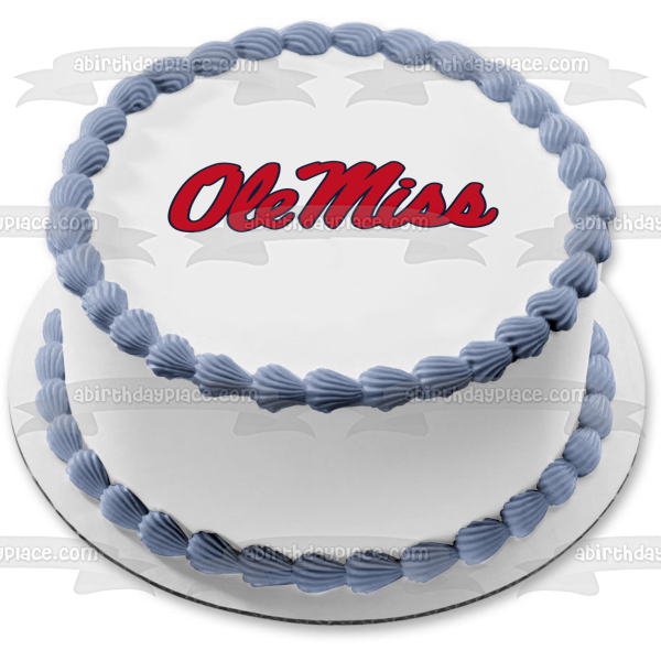 Imagen comestible para tarta con logotipo de Ole Miss de la Universidad de Mississippi Rebels NCAA ABPID01824 