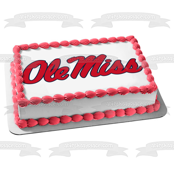 Imagen comestible para tarta con logotipo de Ole Miss de la Universidad de Mississippi Rebels NCAA ABPID01824 