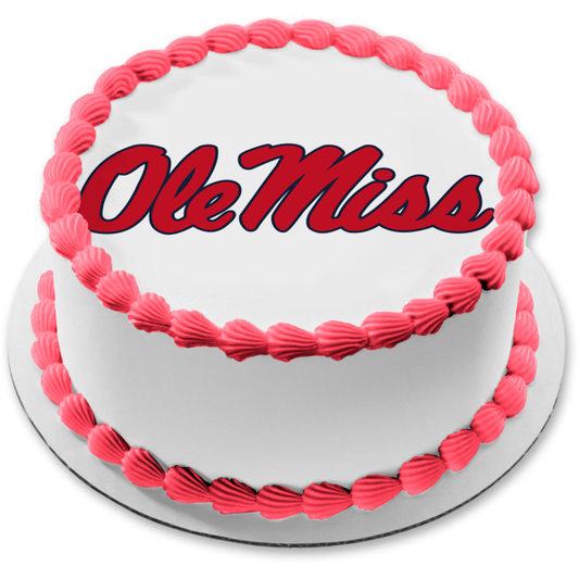 Imagen comestible para tarta con logotipo de Ole Miss de la Universidad de Mississippi Rebels NCAA ABPID01824 