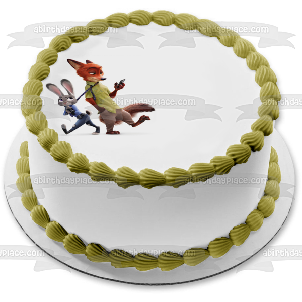 Zootopia Judy Hopps and Nick Wilde Edible Cake Topper Image ABPID01907