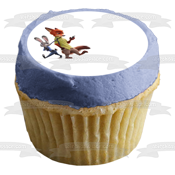 Zootopia Judy Hopps and Nick Wilde Edible Cake Topper Image ABPID01907