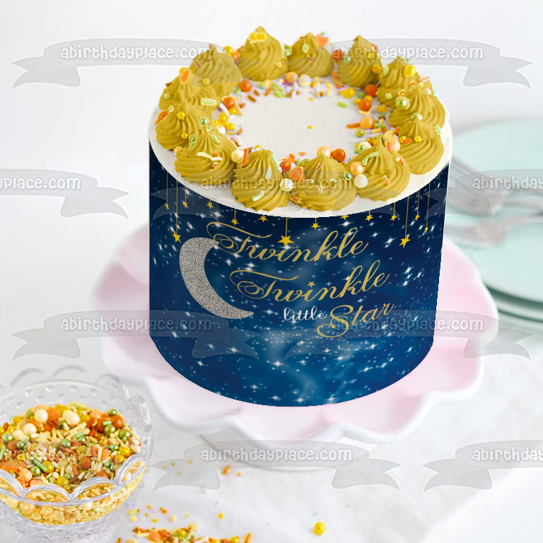 Twinkle Twinkle Little Star Starry Night Sky - Adorno comestible para tarta, imagen ABPID02022 