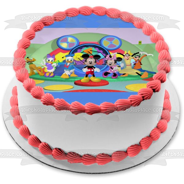 Mickey Mouse Clubhouse Minnie Mouse Goofy Plutón Pato Donald y Daisy Duck adorno comestible para tarta imagen ABPID03200 