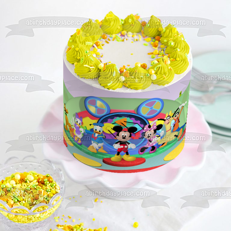 Mickey Mouse Clubhouse Minnie Mouse Goofy Plutón Pato Donald y Daisy Duck adorno comestible para tarta imagen ABPID03200 