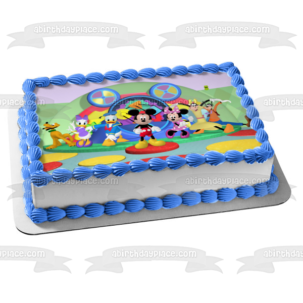 Mickey Mouse Clubhouse Minnie Mouse Goofy Plutón Pato Donald y Daisy Duck adorno comestible para tarta imagen ABPID03200 