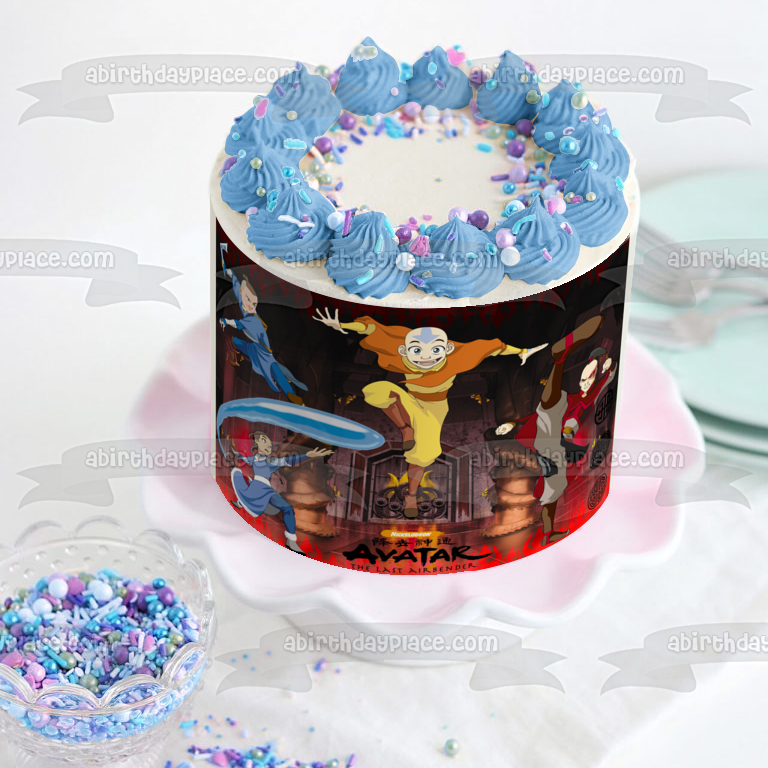 Nickelodeon Avatar, el último maestro del aire, Aang Katara y Sokka, decoración comestible para tarta, imagen ABPID03171 