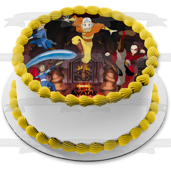 Nickelodeon Avatar, el último maestro del aire, Aang Katara y Sokka, decoración comestible para tarta, imagen ABPID03171 