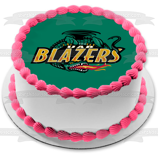 Uab Blazers Logo Dragon Breathing Fire Edible Cake Topper Image ABPID03175