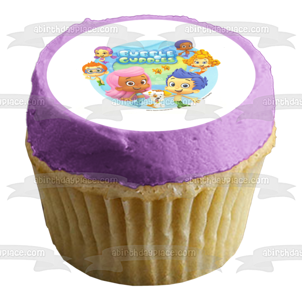 Bubble Guppies Logo Dog and Fish Edible Cake Topper Image ABPID03228