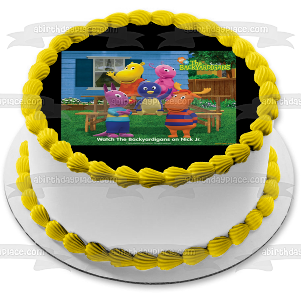 Mesa de picnic de los Backyardigans Uinqua Pablo Tyrone Tasha y Ausitn Imagen comestible para decoración de tarta ABPID03199 