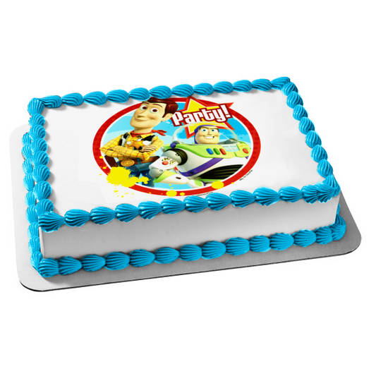 Toy Story 3 Woody and Buzz Lightyear Party Edible Cake Topper Image ABPID03232