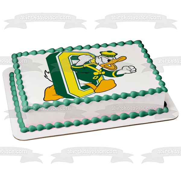 University of Oregon Ducks Logo Sports Mascot Edible Cake Topper Image ABPID03243