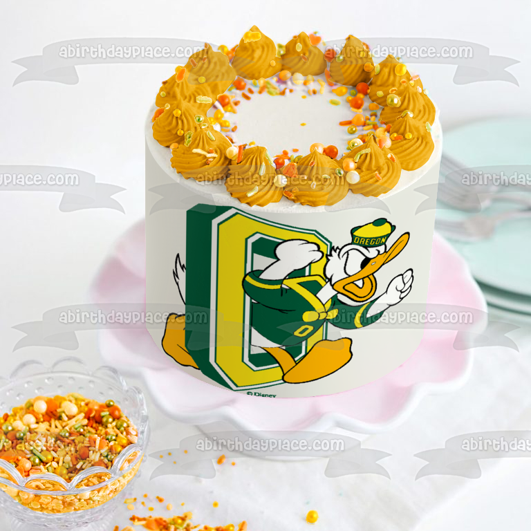 University of Oregon Ducks Logo Sports Mascot Edible Cake Topper Image ABPID03243