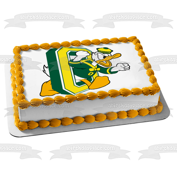 University of Oregon Ducks Logo Sports Mascot Edible Cake Topper Image ABPID03243