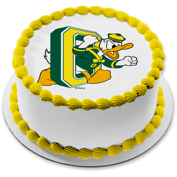 University of Oregon Ducks Logo Sports Mascot Edible Cake Topper Image ABPID03243