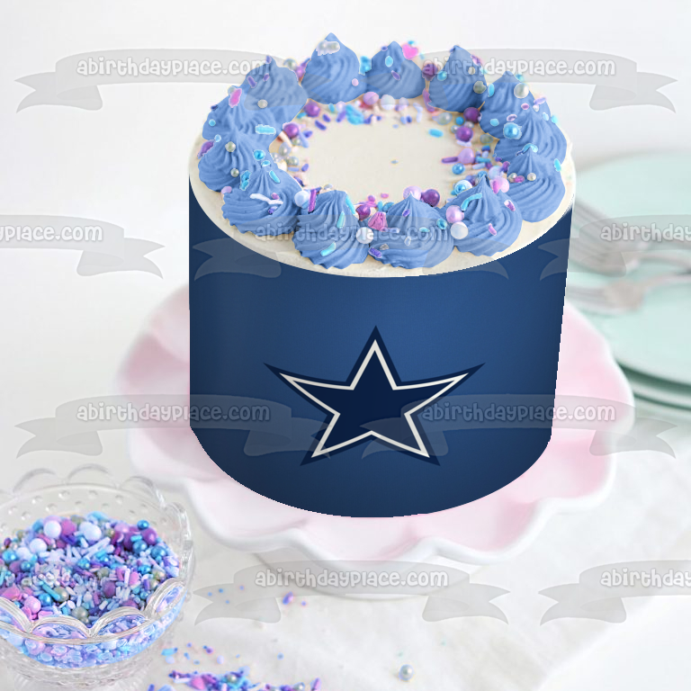 Imagen comestible para tarta con logotipo de los Dallas Cowboys, fútbol americano, NFL, ABPID03247 