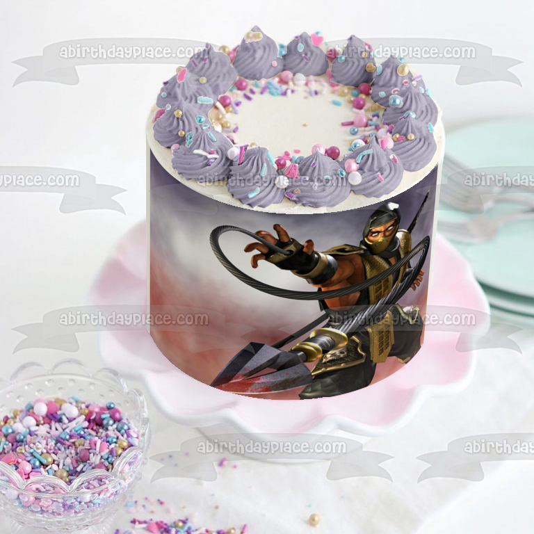 Mortal Kombat Deadly Alliance Scorpion Edible Cake Topper Image ABPID03325