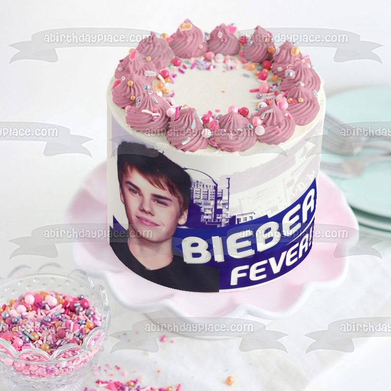 Bieber Fever Justin Bieber Stereo Adolescence Edible Cake Topper Image ABPID03257