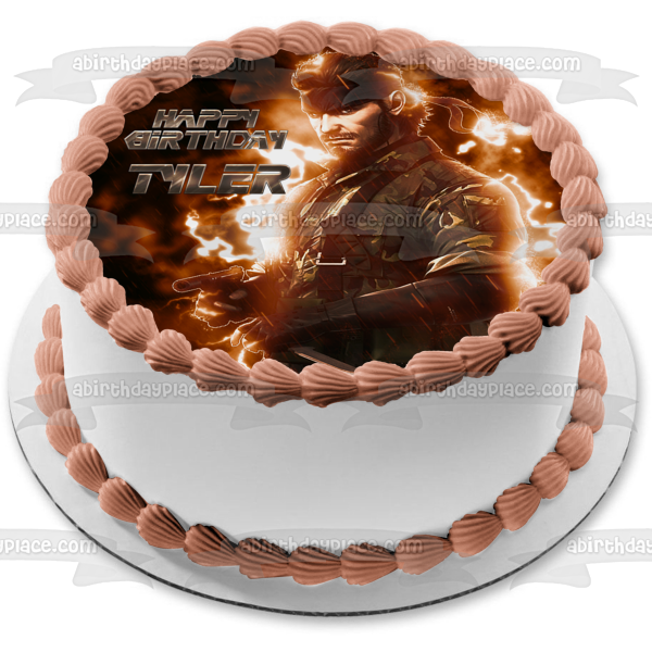 Metal Gear Solid Snake Edible Cake Topper Image or Strips ABPID55183