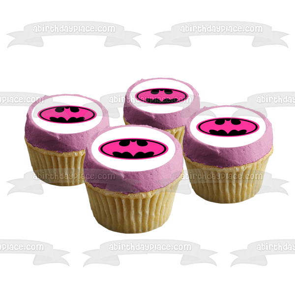 Imagen comestible para tarta con el logotipo de Batgirl, color rosa, Gotham City, ABPID03335 