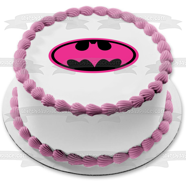 Imagen comestible para tarta con el logotipo de Batgirl, color rosa, Gotham City, ABPID03335 