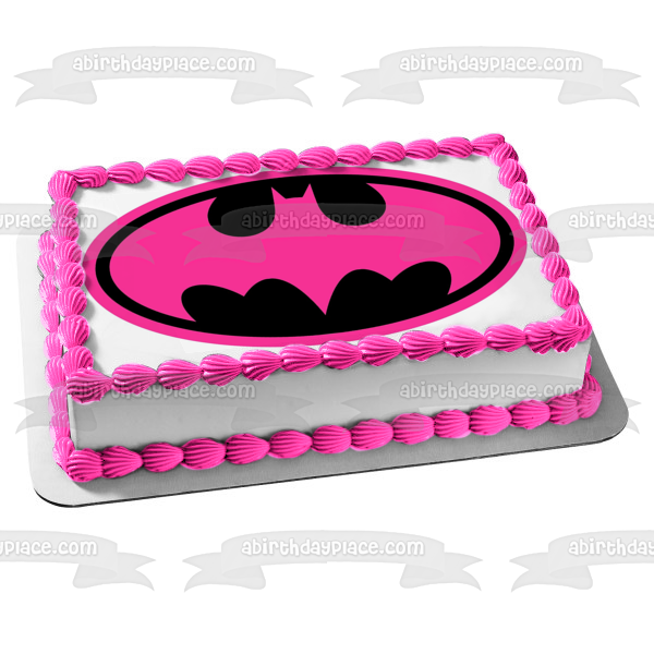 Imagen comestible para tarta con el logotipo de Batgirl, color rosa, Gotham City, ABPID03335 