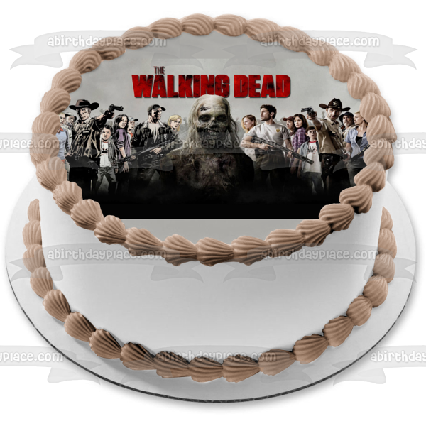 Imagen comestible para decoración de tarta de Rick Carl y Lori de The Walking Dead ABPID03342 