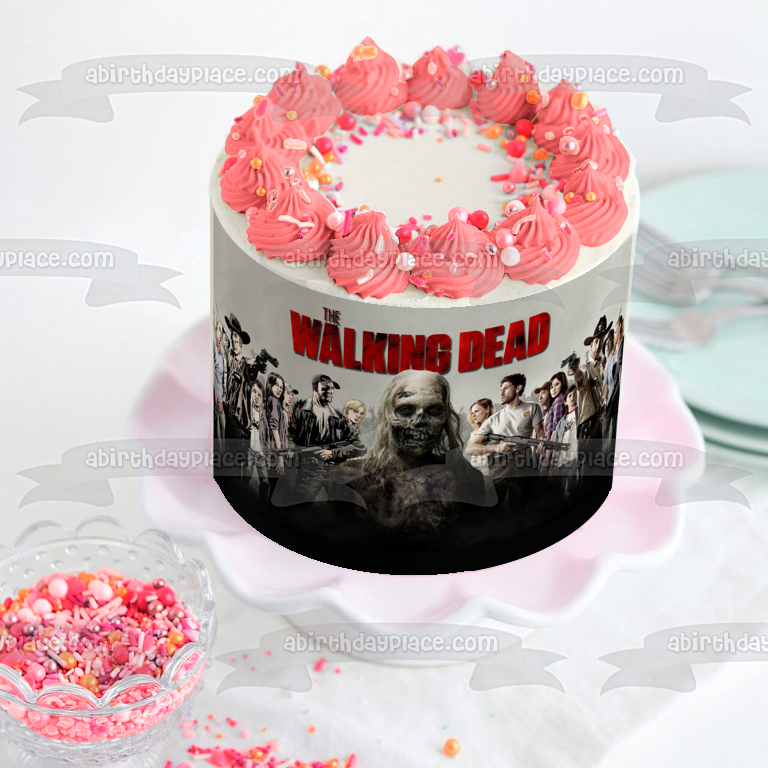 Imagen comestible para decoración de tarta de Rick Carl y Lori de The Walking Dead ABPID03342 