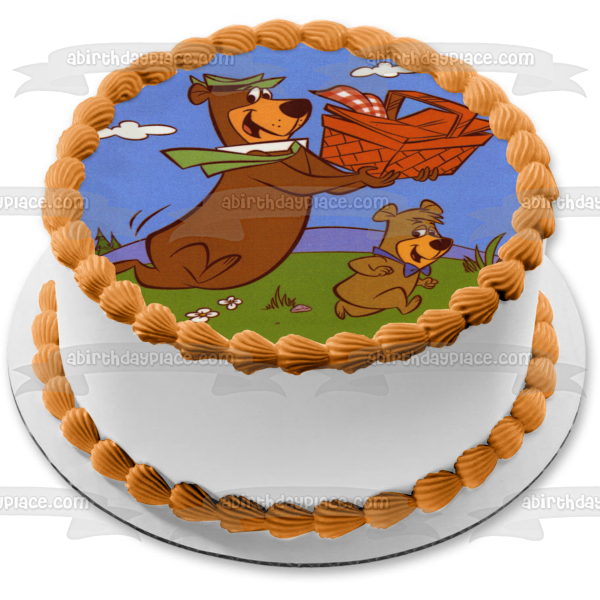 Cesta de picnic del oso Yogi y adorno comestible para tarta del oso Boo-Boo Imagen ABPID03275 