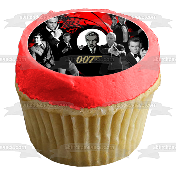 James Bond 007 Sean Connery Daniel Craig y Pierce Brosnon Imagen comestible para decoración de tarta ABPID03351 