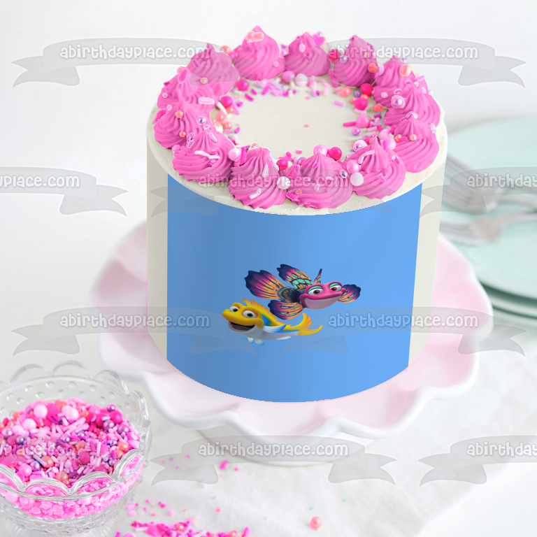 Splash and Bubbles One Big Ocean Edible Cake Topper Image ABPID03298