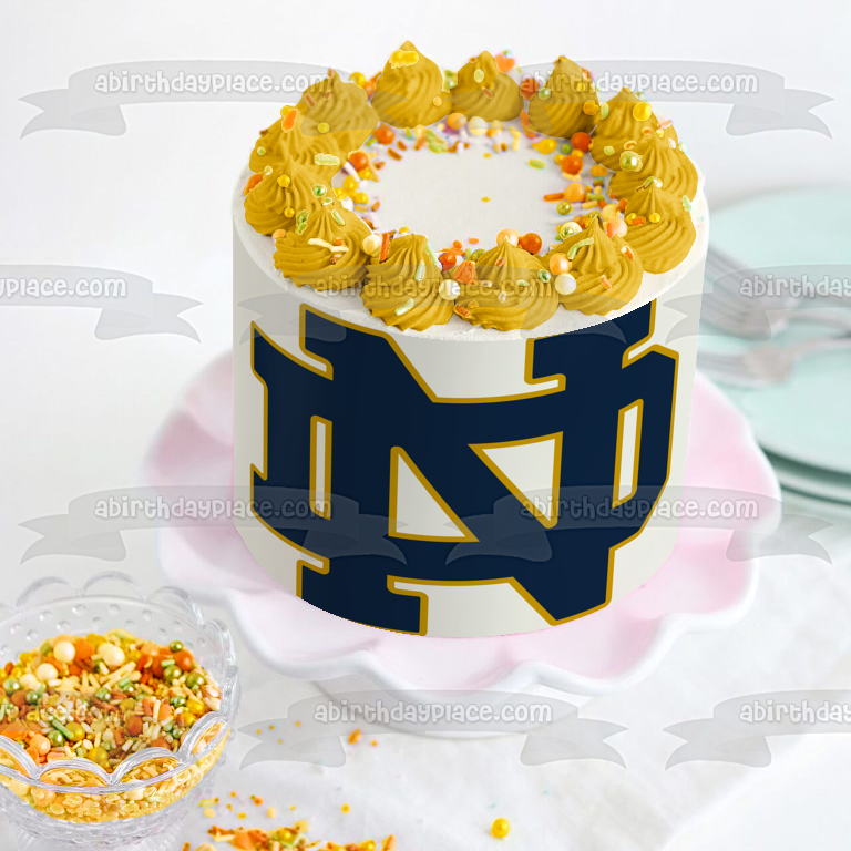 Notre Dame Fighting Irish Logo Deportes Fútbol Decoración comestible para tarta Imagen ABPID03373 