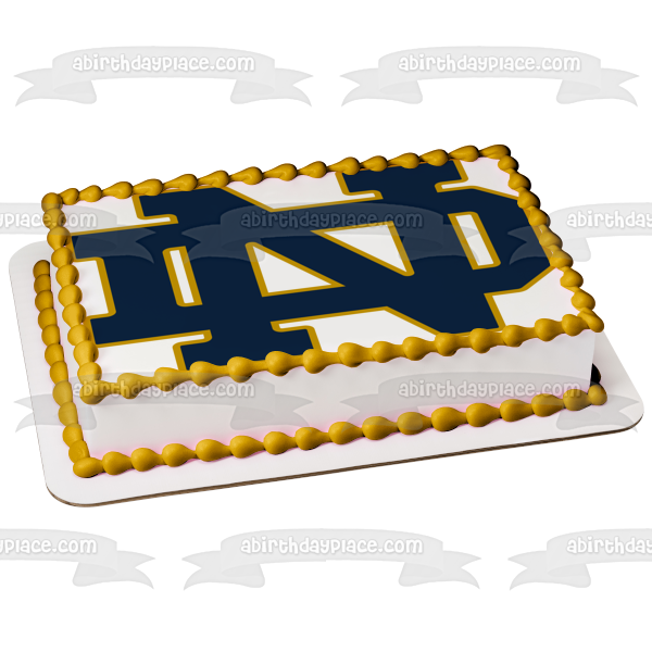 Notre Dame Fighting Irish Logo Deportes Fútbol Decoración comestible para tarta Imagen ABPID03373 