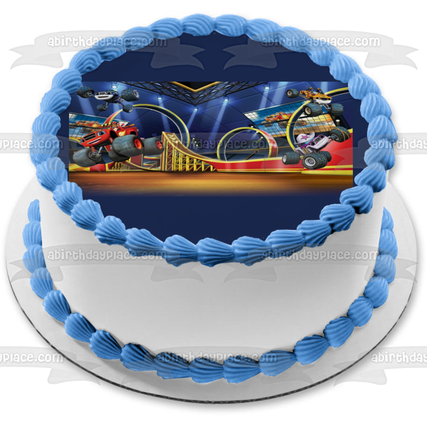 Blaze and the Monster Machines Stripes Starla and Darington Edible Cake Topper Image ABPID03504