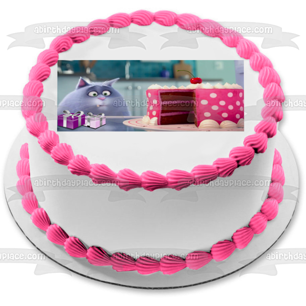 La vida secreta de las mascotas Chloe presenta y pastel decoración comestible para tarta imagen ABPID03509 