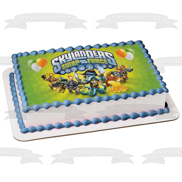 Skylanders Swap Force Wash Buckler Magna Charge and Balloons Edible Cake Topper Image ABPID03378