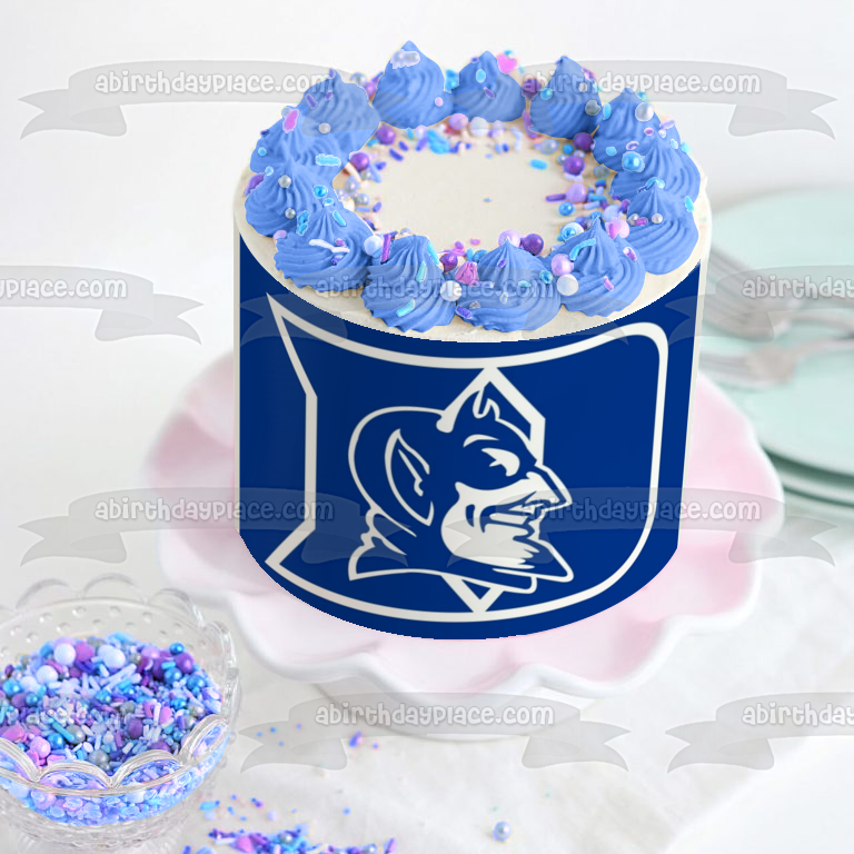 Imagen comestible para tarta con logotipo de los Blue Devils de la Universidad de Duke ABPID03533 