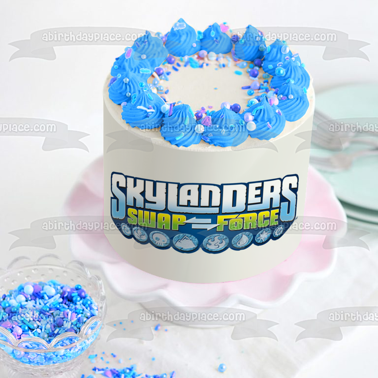 Skylanders Swap Force Logo Spyro's Adventure Edible Cake Topper Image ABPID03558