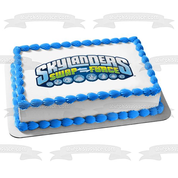 Skylanders Swap Force Logo Spyro's Adventure Edible Cake Topper Image ABPID03558