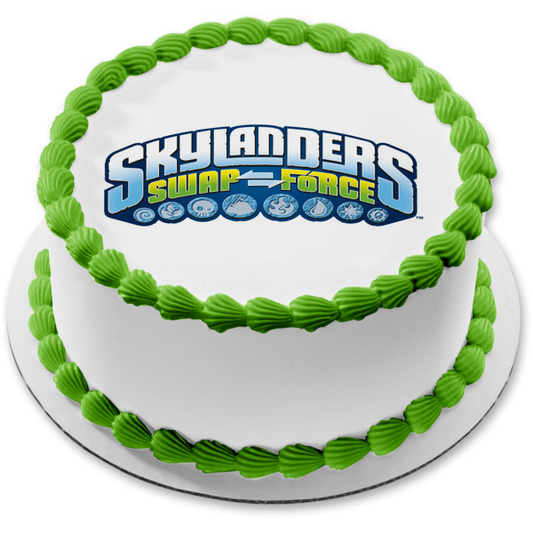 Skylanders Swap Force Logo Spyro's Adventure Edible Cake Topper Image ABPID03558