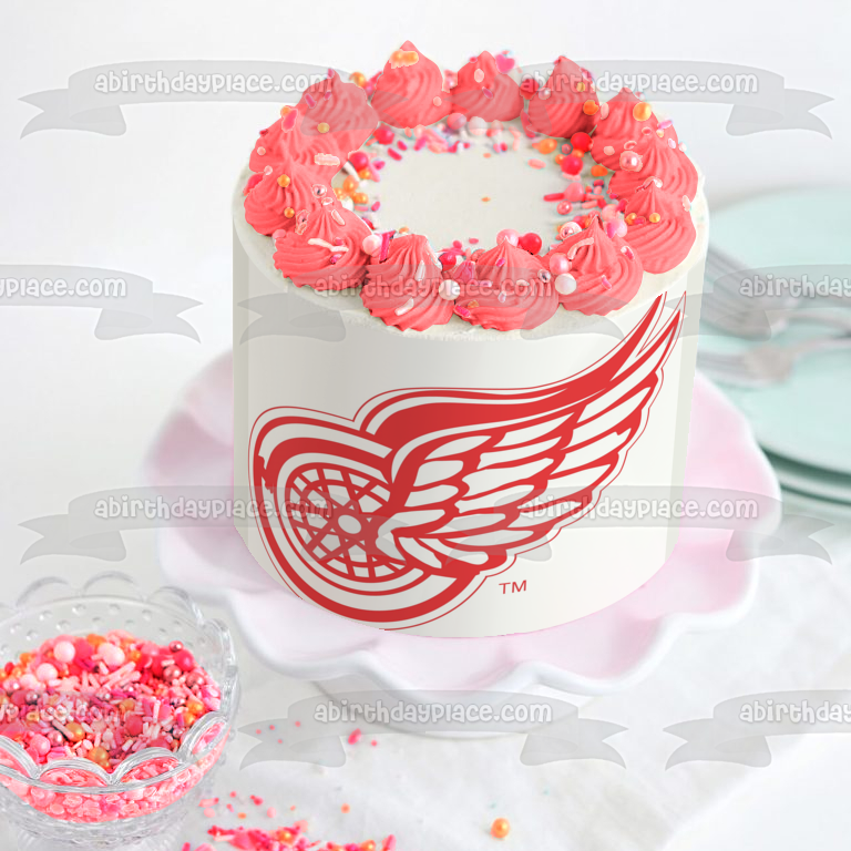 Imagen comestible para tarta con logotipo de Detroit Red Wings NHL Sports ABPID03566 