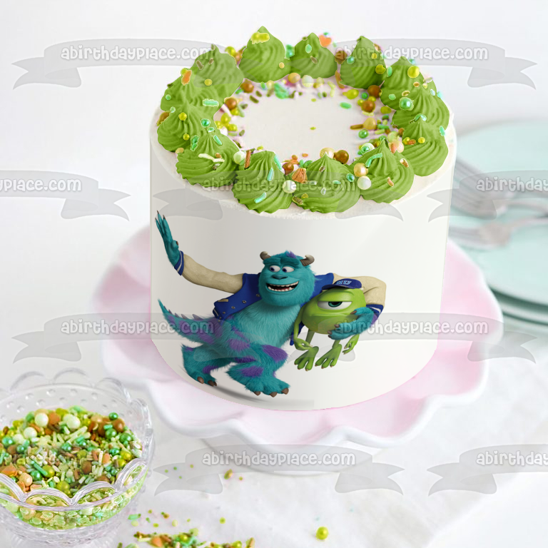 Monsters Inc. Sullivan and Mike Wazowski Edible Cake Topper Image ABPID03431