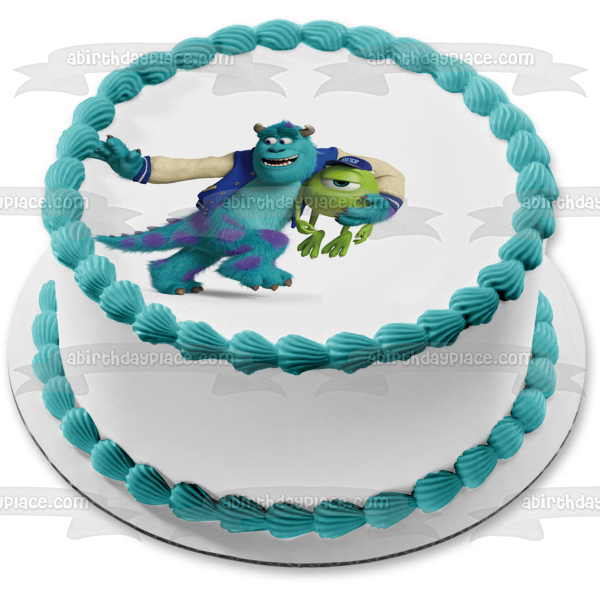 Monsters Inc. Sullivan and Mike Wazowski Edible Cake Topper Image ABPID03431