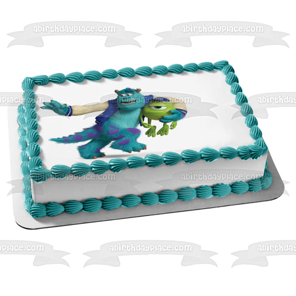 Monsters Inc. Sullivan and Mike Wazowski Edible Cake Topper Image ABPID03431