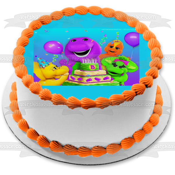 Imagen comestible para tarta de cumpleaños de Barney, Baby Bop Bj y Riff, ABPID03583 