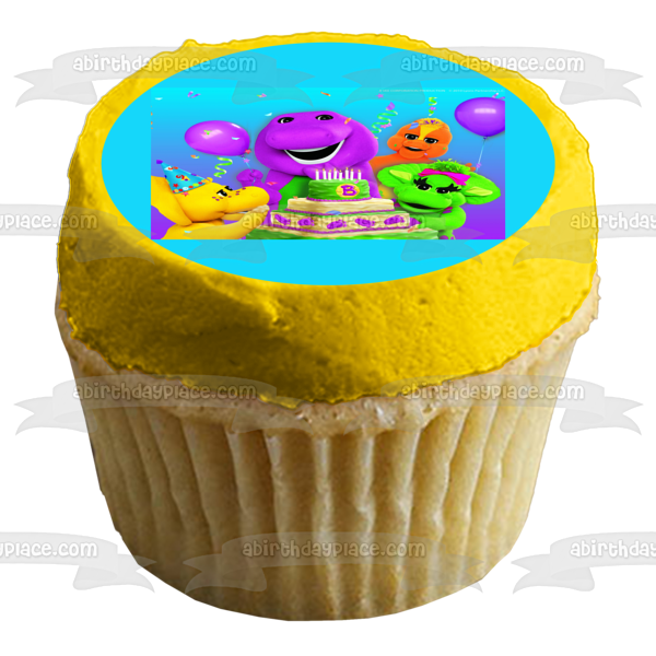 Imagen comestible para tarta de cumpleaños de Barney, Baby Bop Bj y Riff, ABPID03583 