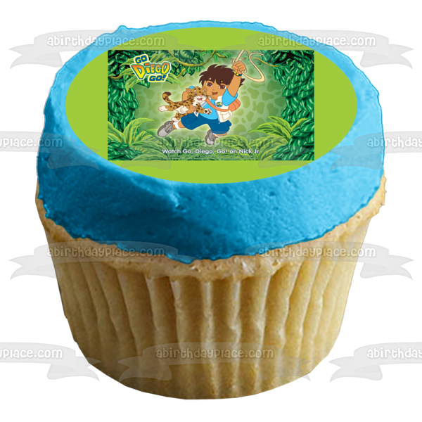 Go Diego Go Marquez and a  Baby Jaguar Edible Cake Topper Image ABPID03456