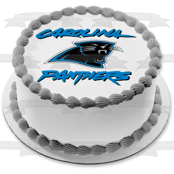 Imagen comestible para tarta con logotipo oscuro de Carolina Panthers Sports NFL ABPID03473 